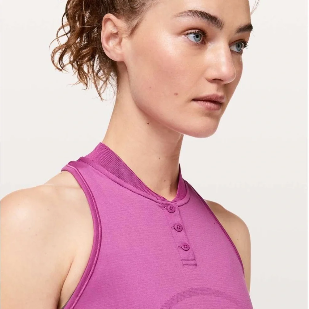Lululemon Swiftly Speed Sleeveless Henley Hyacinth / Hyacinth Size 8 - Picture 13 of 15